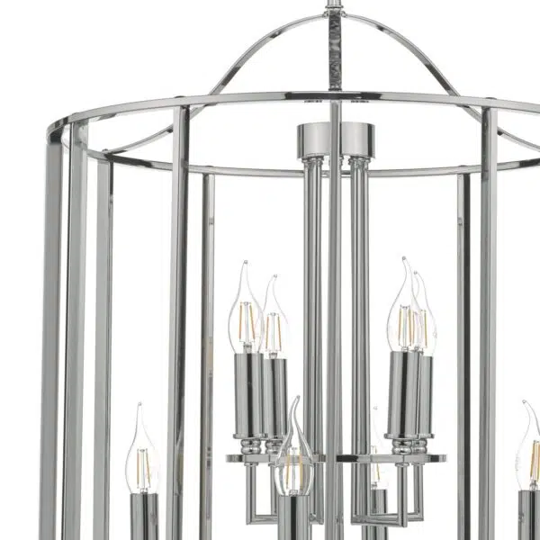 decorative cage 8 light ceiling lantern light in polished chrome - Stillorgan Decor