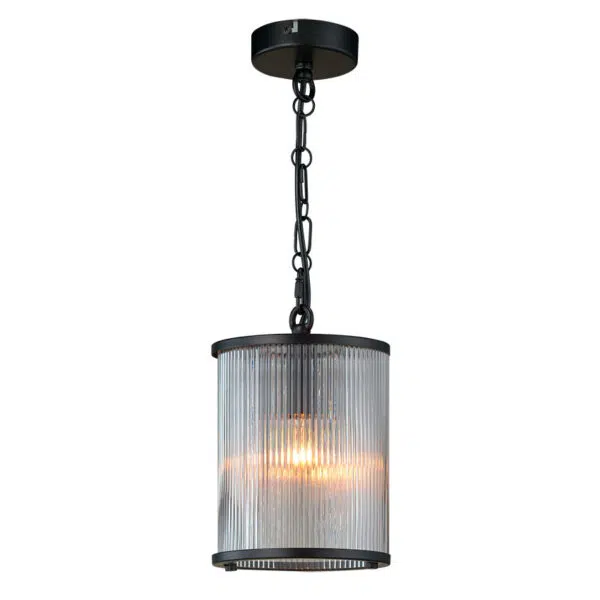 elegant ribbon glass 4 light ceiling pendant light matt black (Copy) - Stillorgan Decor