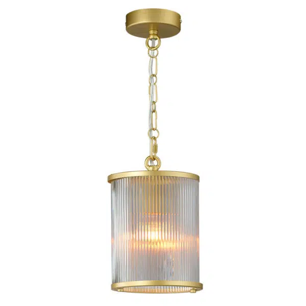 elegant ribbon glass single ceiling pendant light gold - Stillorgan Decor