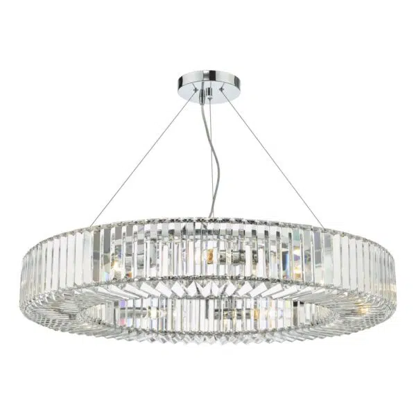 stunning circular chandelier 9 light crystal with polished chrome - Stillorgan Decor