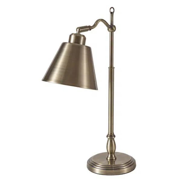 modern vintage desk table lamp in antique brass - Stillorgan Decor