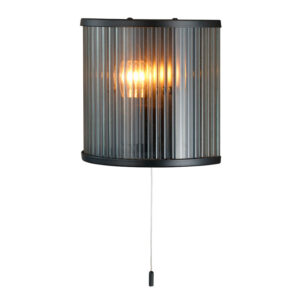 elegant ribbon glass wall light matt black - Stillorgan Decor