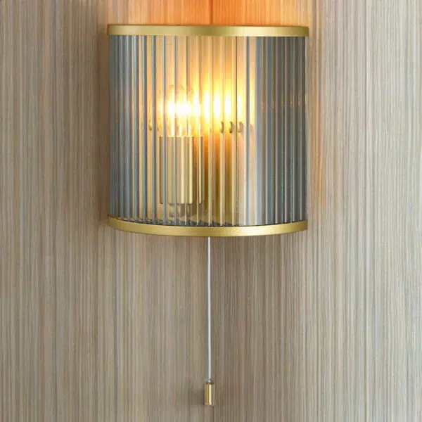elegant ribbon glass wall light gold - Stillorgan Decor