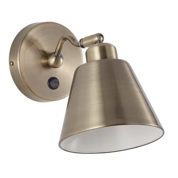 modern vintage wall light in antique brass - Stillorgan Decor