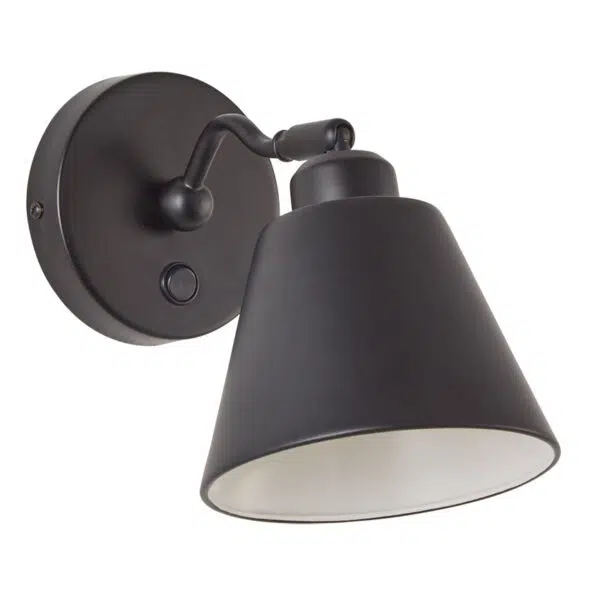 modern vintage wall light in matt black - Stillorgan Decor