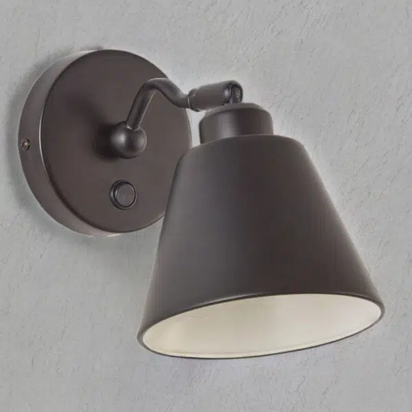 modern vintage wall light in matt black - Stillorgan Decor