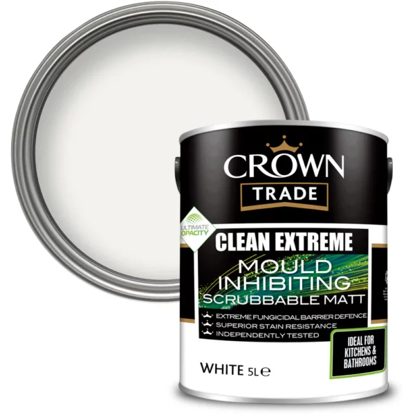 crown clean extreme mould inhibiting matt - white anti mould paint - Stillorgan Decor