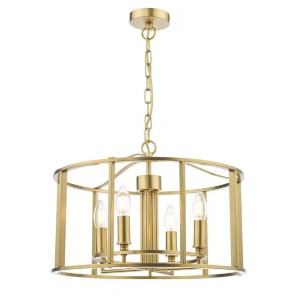 decorative cage 4 light ceiling pendant in brushed bronze - Stillorgan Decor
