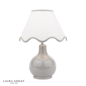 laura ashley bramhope table lamp grey ceramic with shade - Stillorgan Decor