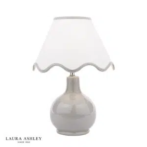 laura ashley bramhope table lamp grey ceramic with shade - Stillorgan Decor