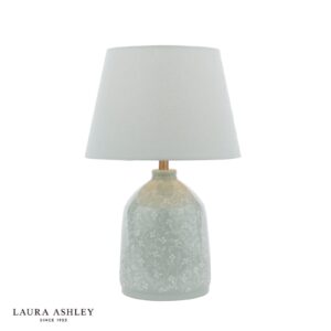laura ashley campion table lamp blue ceramic with shade - Stillorgan Decor