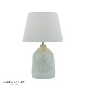 laura ashley campion table lamp blue ceramic with shade - Stillorgan Decor