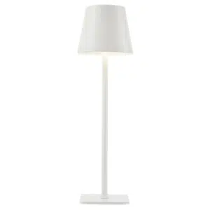 cozy rechargeable indoor and outdoor led table lamp brushed white - Stillorgan Decor