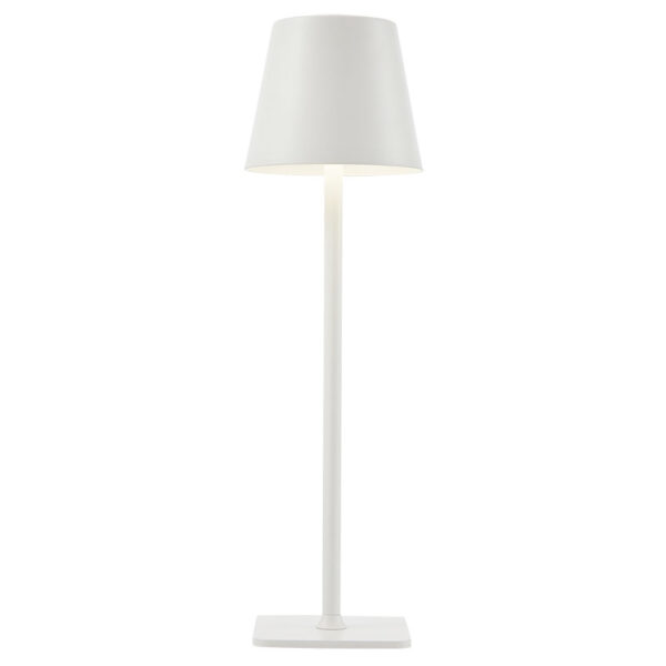cozy rechargeable indoor and outdoor led table lamp brushed white - Stillorgan Decor