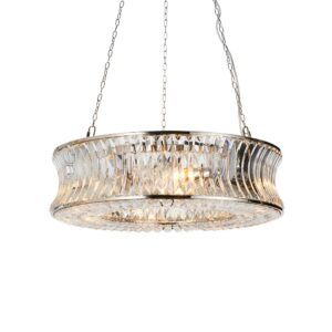 bright nickel concave 6 light pendant - Stillorgan Decor