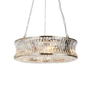 bright nickel concave 6 light pendant - Stillorgan Decor