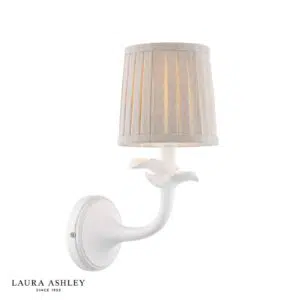 laura ashley eleni wall light matt white with shade - Stillorgan Decor