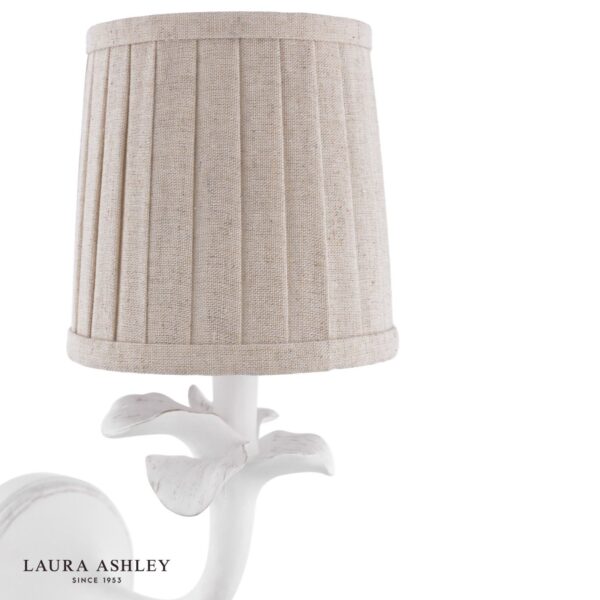 laura ashley eleni wall light matt white with shade - Stillorgan Decor