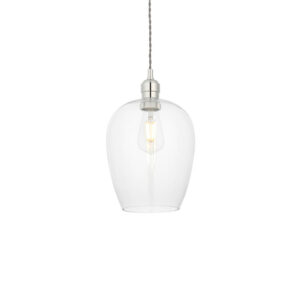versatile clear glass & bright nickel medium pendant - Stillorgan Decor