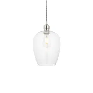 versatile clear glass & bright nickel medium pendant - Stillorgan Decor