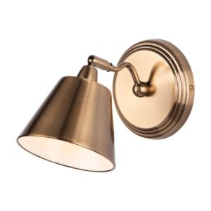 traditional metal shaded wall light in antique brass - Stillorgan Decor