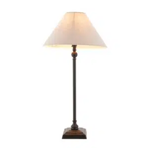 elegant table lamp in matt black finish with 31cm shade - Stillorgan Decor