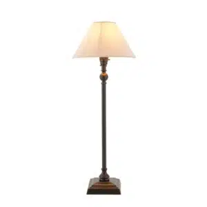 elegant table lamp in matt black finish with 22cm shade - Stillorgan Decor