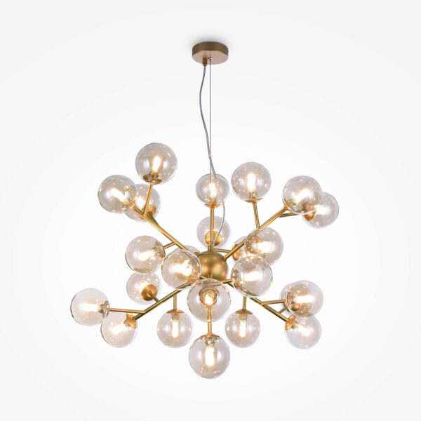 modern 24 light dallas ceiling pendant gold with amber glass - Stillorgan Decor