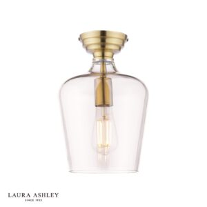 laura ashley ockley semi flush antique brass and champagne glass - Stillorgan Decor