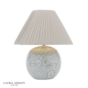 laura ashley montford table lamp blue ceramic with shade - Stillorgan Decor