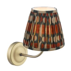 versatile rechargeable wall light matt antique brass with red mix shade led - Stillorgan Decor