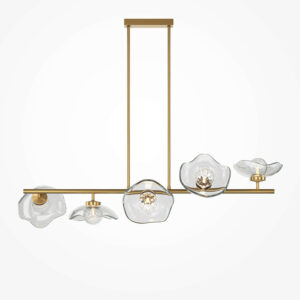 oriental inspired 5 light gold ceiling pendant light - Stillorgan Decor