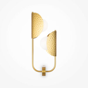 modern 2 light tropic wall light satin brass version 2 - Stillorgan Decor