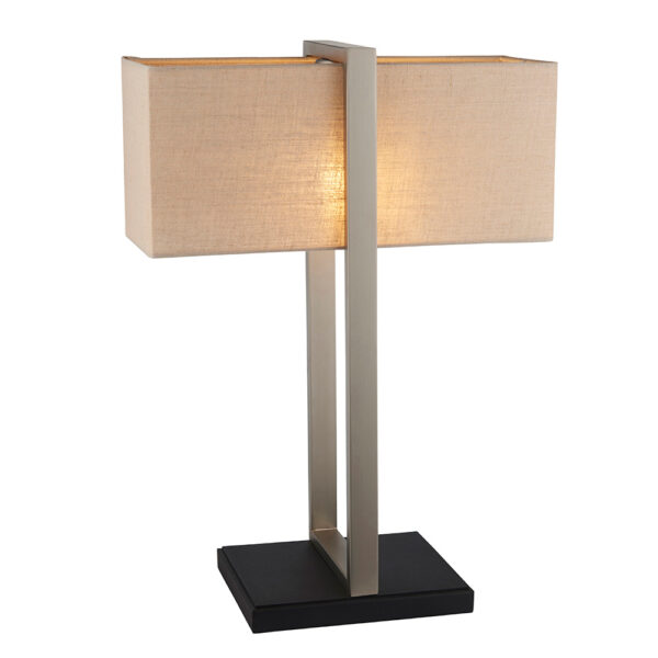 rectangles satin nickel table lamp with natural shade - Stillorgan Decor