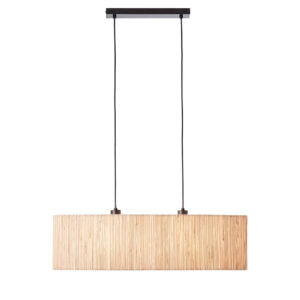 natural seagrass woven 2 light linear pendant - Stillorgan Decor