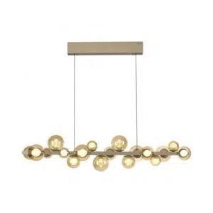 ultra modern remote controlled height adjustable ceiling pendant bronze with amber tinted globes - Stillorgan Decor
