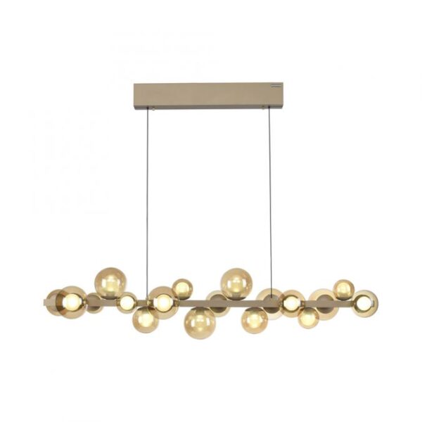 ultra modern remote controlled height adjustable ceiling pendant bronze with amber tinted globes - Stillorgan Decor