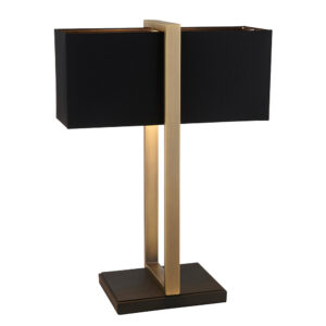 rectangles antique brass table lamp with black shade - Stillorgan Decor