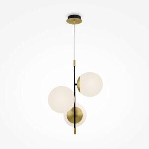 modern 3 globe nostalgia ceiling pendant light in black and gold - Stillorgan Decor