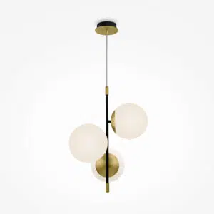modern 3 globe nostalgia ceiling pendant light in black and gold - Stillorgan Decor