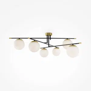 modern 6 globe nostalgia semi flush ceiling light - Stillorgan Decor