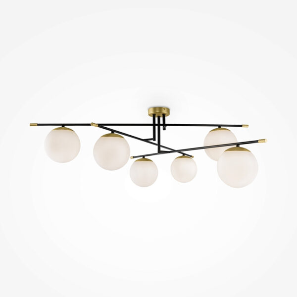 modern 6 globe nostalgia semi flush ceiling light - Stillorgan Decor
