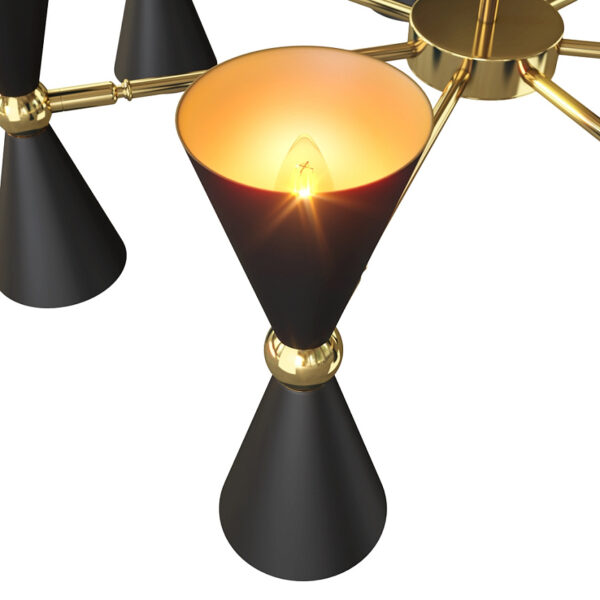 modern 14 light vesper ceiling pendant light black and gold - Stillorgan Decor