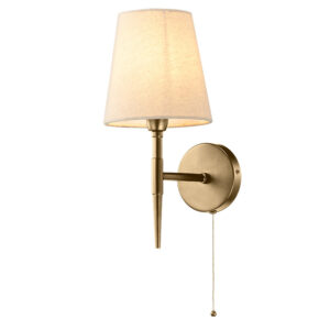 graceful single arm shaded wall light in antique brass - Stillorgan Decor