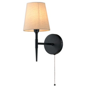 graceful single arm shaded wall light in matt black - Stillorgan Decor