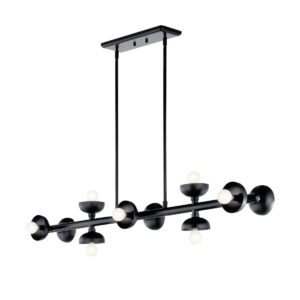 artistic palta linear 10 light pendant in satin black - Stillorgan Decor