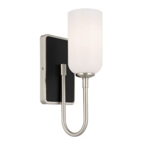 contemporary solia wall light in brushed nickel and black - Stillorgan Decor