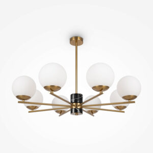 luxurious marble 8 light pendant light with opal glass globes - Stillorgan Decor