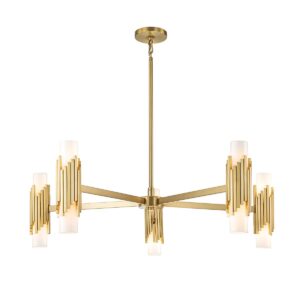 modern marvele 10 light chandelier ceiling pendant in aged brass - Stillorgan Decor