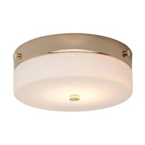 classic tamar medium flush led bathroom ceiling light polished gold - Stillorgan Decor
